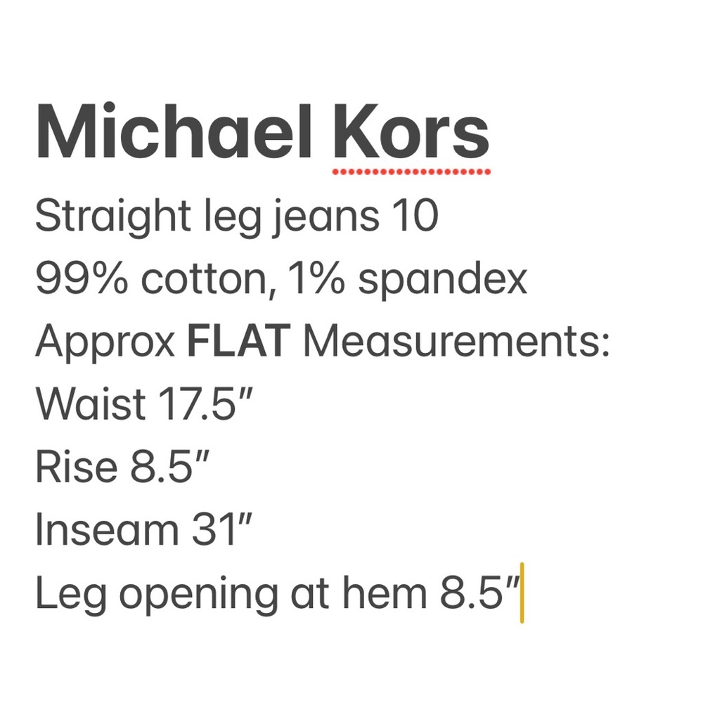 Michael Kors Denim Jeans 10 Straight Leg - Picture 11 of 11